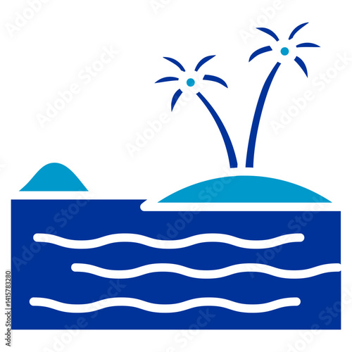 Tropical Lagoon Vector Icon