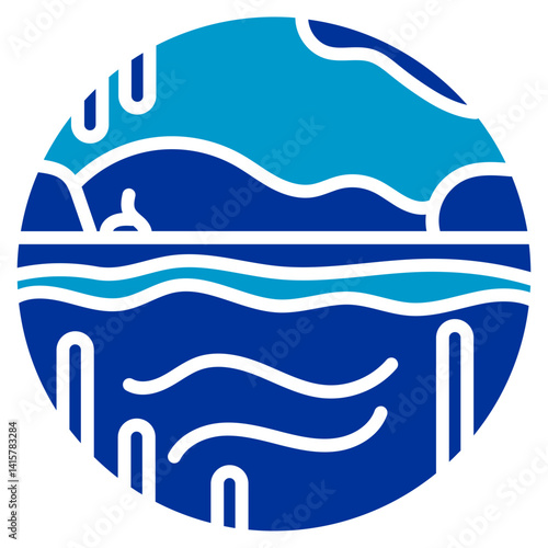 Underwater Cavern Vector Icon