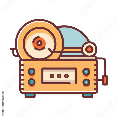  Charming Vintage Record Player Graphic