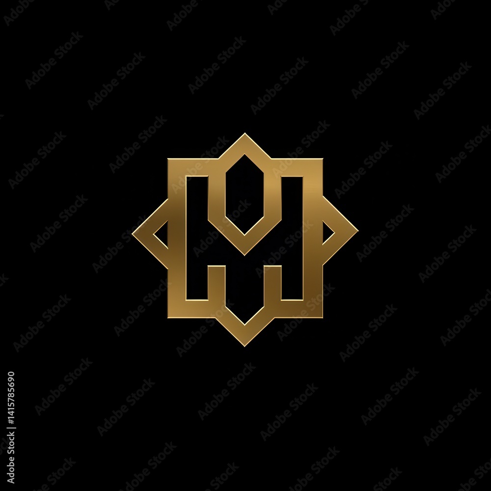 Abstract logo design featuring geometric shapes and a gold color palette that conveys modernity and sophistication in branding Abstract logo design featuring geometric shapes and a gold color palette that conveys modernity and sophistication in branding