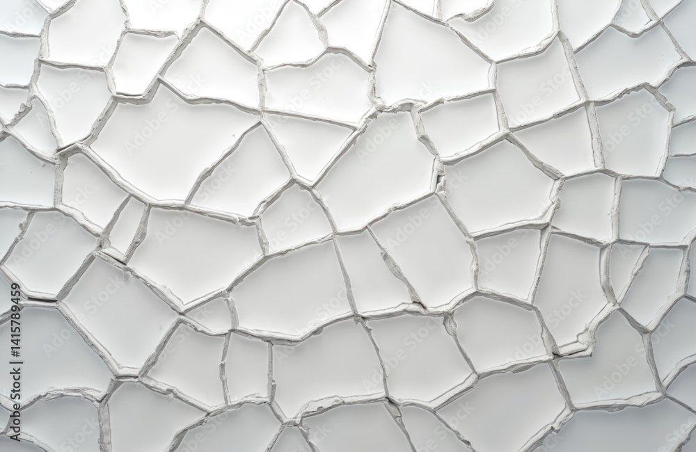 White ceramic texture composed of fractured pieces. Grey mortar filling cracks. Ceramic tile, mosaic appearance. Broken pieces create abstract pattern. Perfect for backgrounds. White ceramic texture composed of fractured pieces. Grey mortar filling cracks. Ceramic tile, mosaic appearance. Broken pieces create abstract pattern. Perfect for backgrounds.