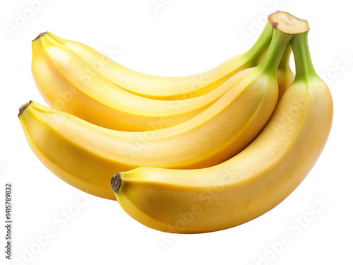 A bunch of ripe yellow bananas stacked together, showcasing their smooth skin and fresh appearance.