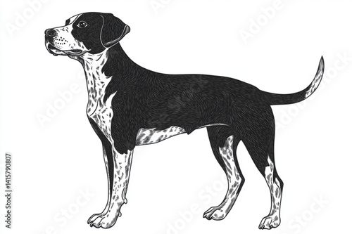 black dog isolated on white