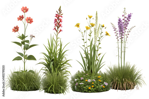 Colorful Garden Flowers Set