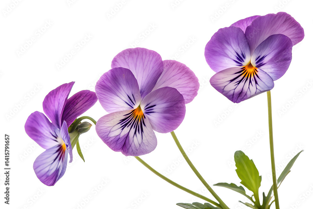 Fototapeta premium Beautiful Violet Pansies Flower Close-Up