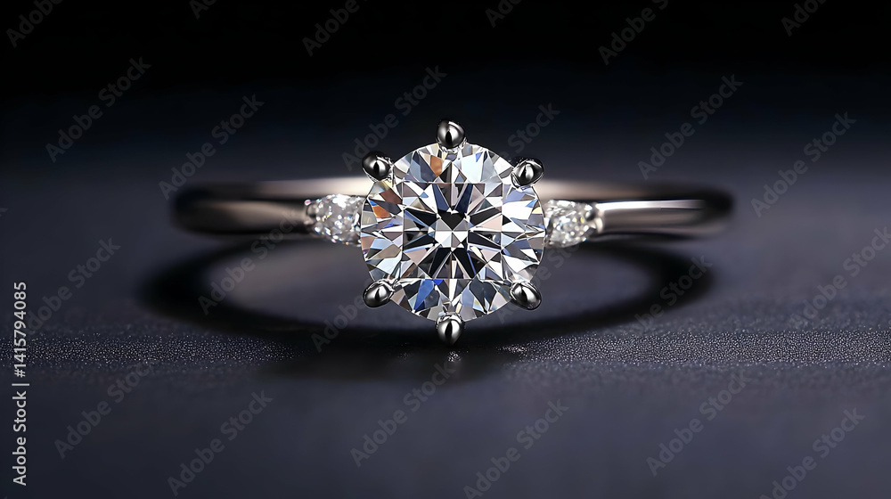 Elegant Round Cut Diamond Engagement Ring Elegant Round Cut Diamond Engagement Ring