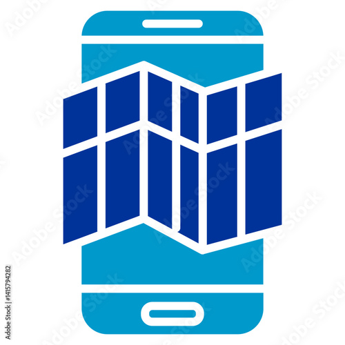 Mobile Map Sync Vector Icon