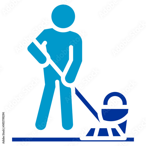 Mopping Floors Vector Icon