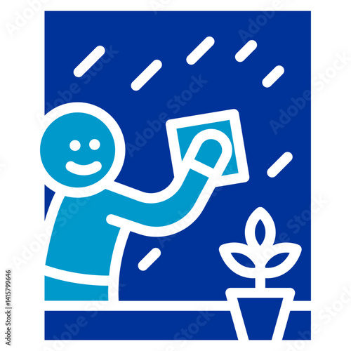 Wiping Windowsill Vector Icon