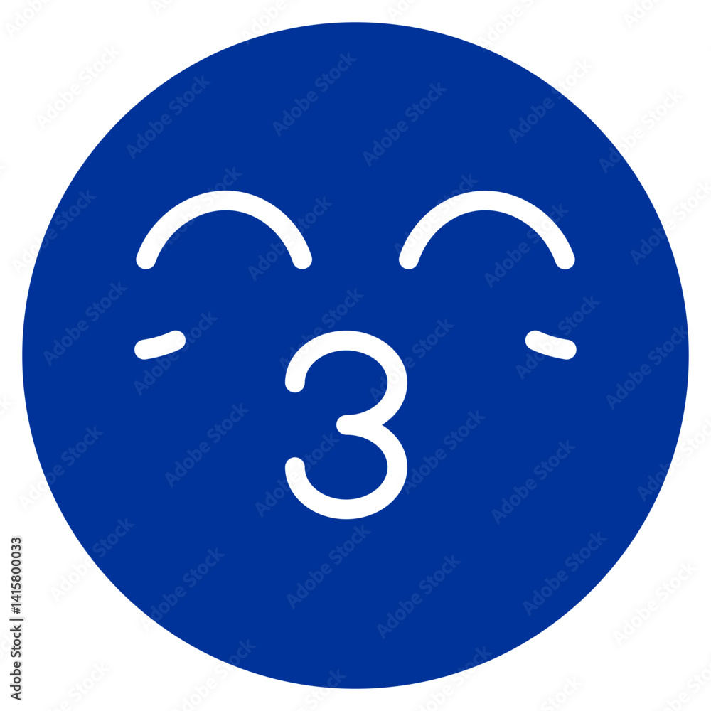 Naklejka premium Kissing Face Vector Icon