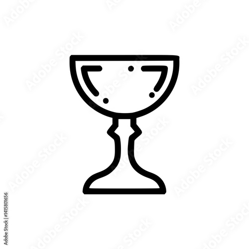 Sacred Grail contour icon representing Christianity i