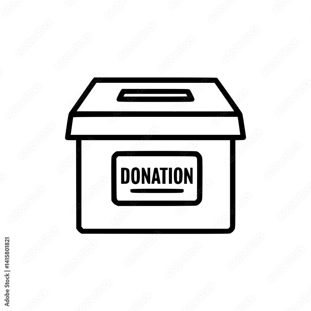 Donation Box Icon in Minimalist Design Donation Box Icon in Minimalist Design