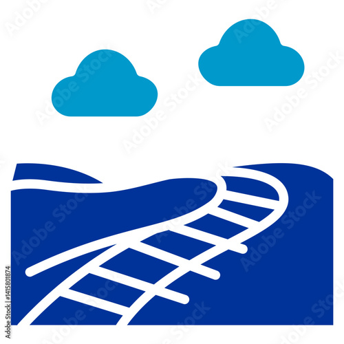 Trackside View Vector Icon
