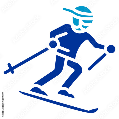 Alpine Skiing Vector Icon