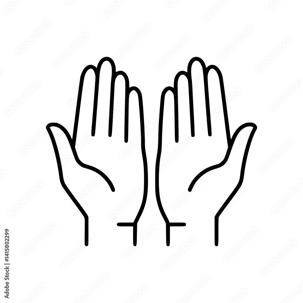 Obraz premium Hands in prayer position symbolizing faith and spirituality 