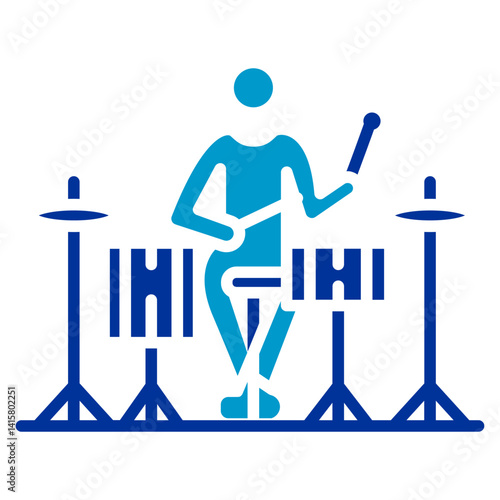 Drum Performance Vector Icon