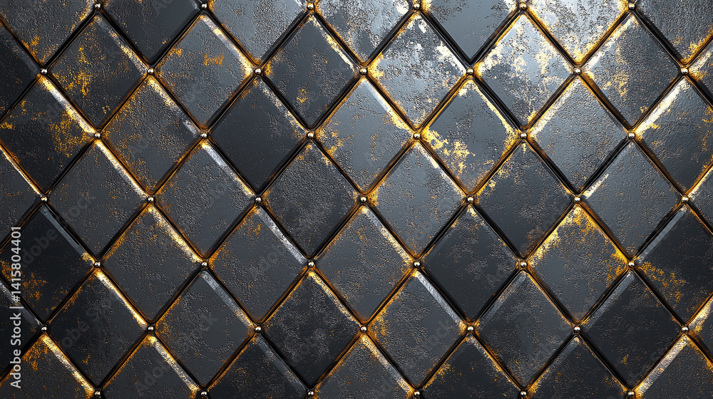 Fototapeta premium Art Deco Geometric Pattern Gold, Silver and Dark Gray Diamond Repeating Design, art deco, geometric pattern Art Deco, geometric design