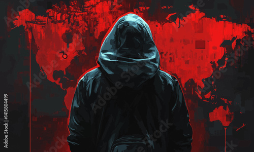 Hacker, propagandist launches fake news. Information war, hybrid war, war in the media space. Cyber warfare, DDoS attack, fakes, hackers and cybercrime, phishing, propaganda