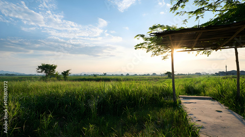 Sunrise Over Cornfield Landscape