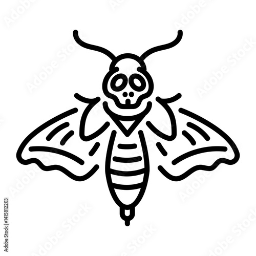 A line style con of a gothic moth 
