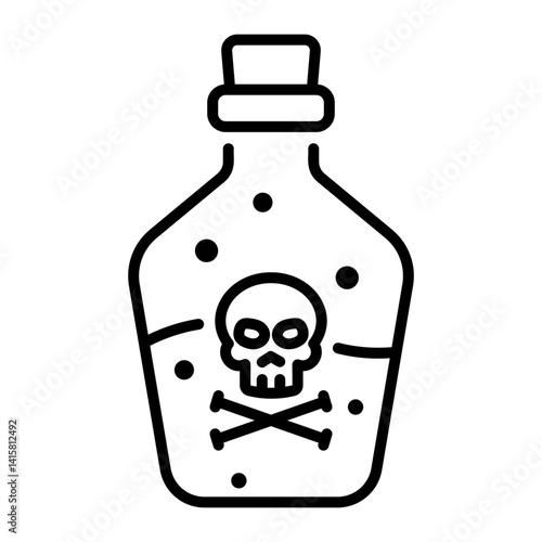 A line style icon of a poison flask 
