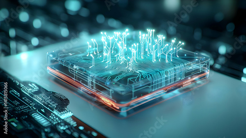 Advanced Transparent Circuit Board With Glowing Lines