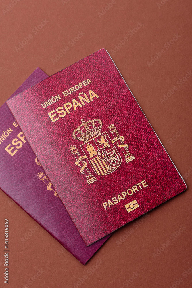Spain passport for travelling, flying and doing business. Spanish document Spain passport for travelling, flying and doing business. Spanish document