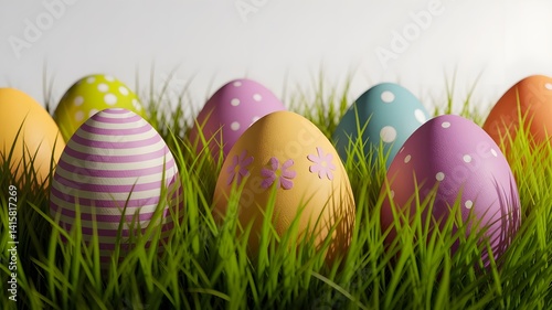 easter eggs in grass