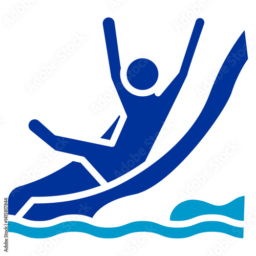 Water Slide Racer Vector Icon