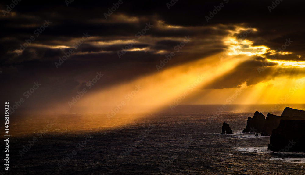 dramatic coastline with rocks of Madeira, Portugal