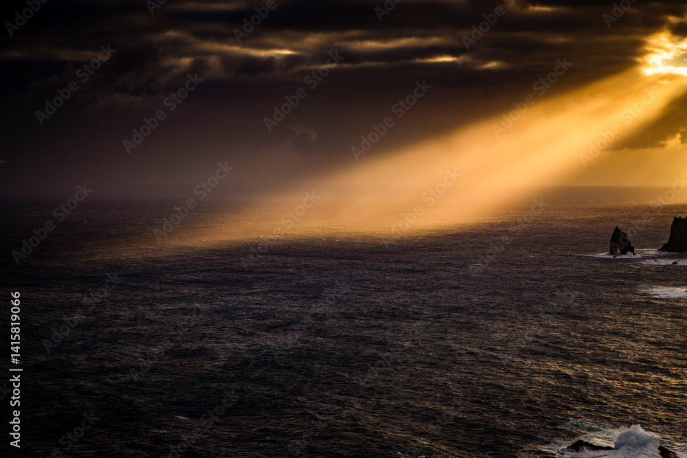 dramatic coastline with rocks of Madeira, Portugal