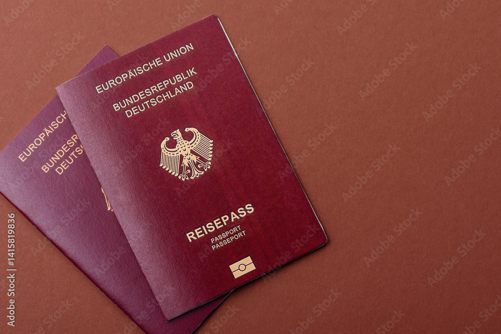 German passport, German document for travelling, border crossing German passport, German document for travelling, border crossing