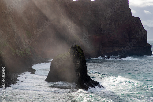 dramatic coastline with rocks of Madeira, Portugal