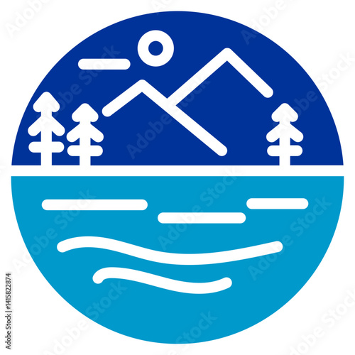 Lake Overflow Vector Icon