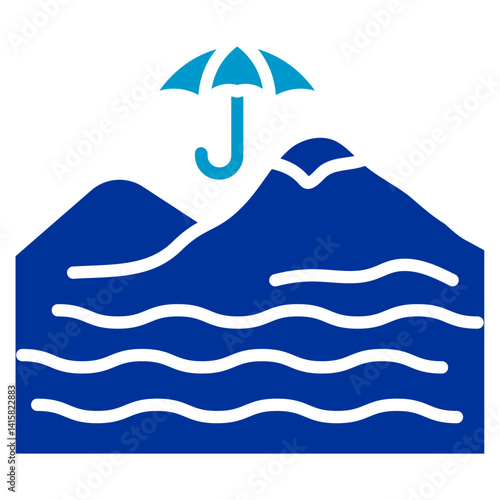 Monsoon Hills Vector Icon