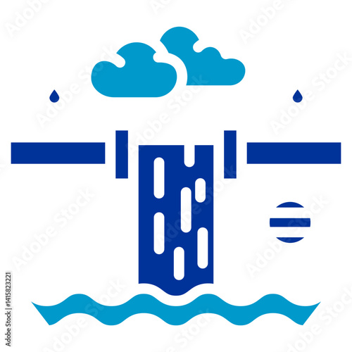 Overflowing Drainage Vector Icon