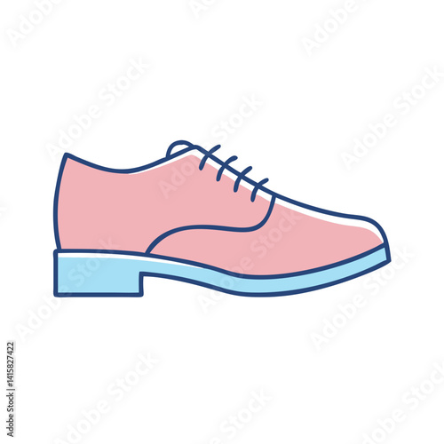 Stylish Pink Oxford Shoe Illustration Fashion Footwear Design