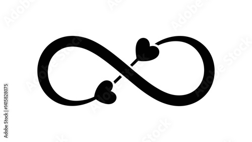 Eternal Love's Symbol: A minimalist infinity sign intertwines with heart-shaped elements, evoking the everlasting bond of love in a clean, elegant design.
