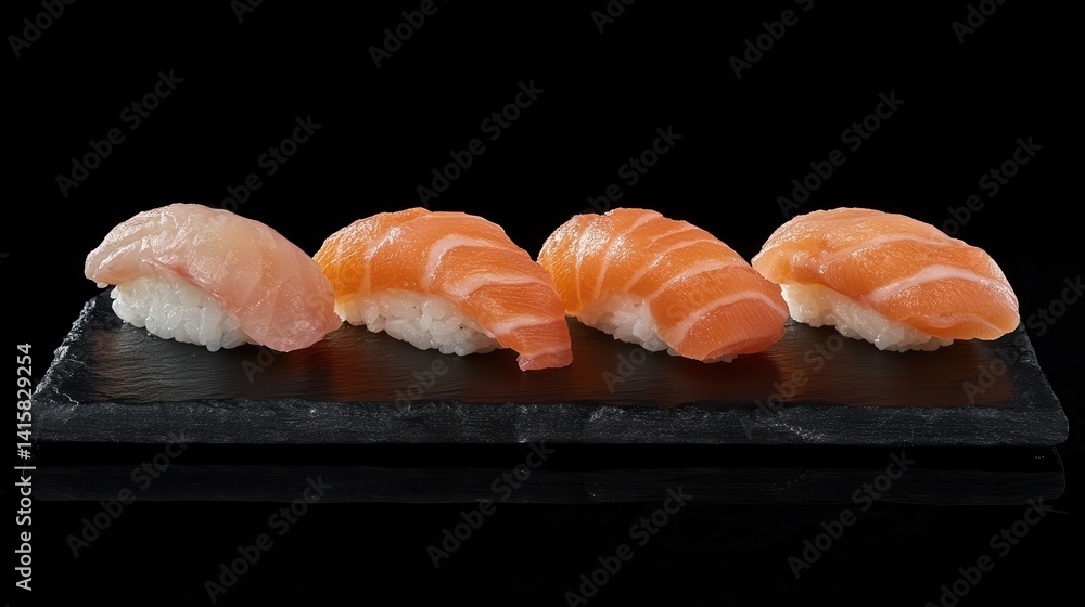 Nigiri Sushi Set with Salmon and Shrimp in Low Resolution V2 Nigiri Sushi Set with Salmon and Shrimp in Low Resolution V2