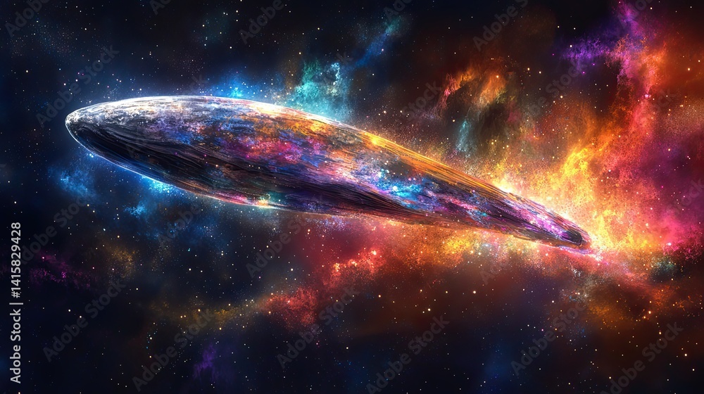 Colorful, alien planet amidst vibrant cosmic nebulae. Colorful, alien planet amidst vibrant cosmic nebulae.