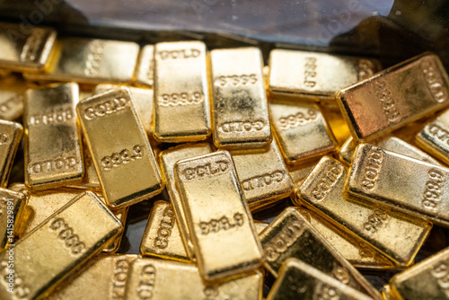 gold bars on black background