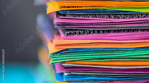 Obraz na płótnie Colorful Stack Of Papers w salonie