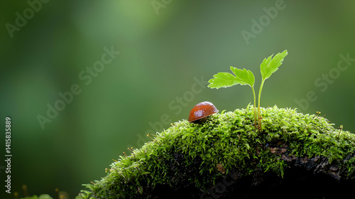 Obraz na płótnie Small Sprout On Mossy Ground w salonie