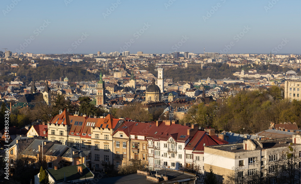 View of the center of the old city of Lviv