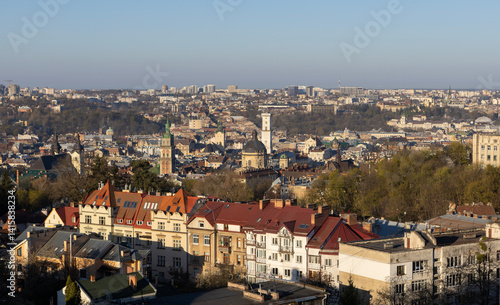 Obraz na płótnie View of the center of the old city of Lviv w salonie
