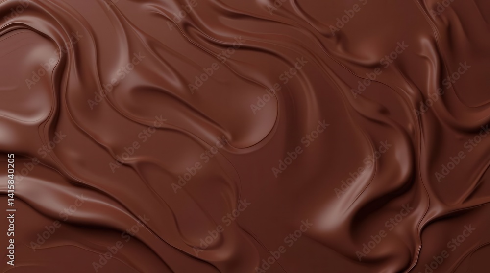 Fototapeta premium Smooth flowing melted chocolate texture.