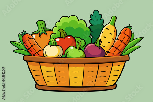 basket with vegetables