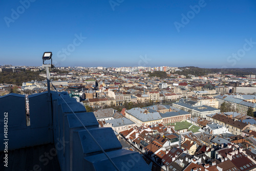 Obraz na płótnie View of the center of the old city of Lviv from the city hall w salonie