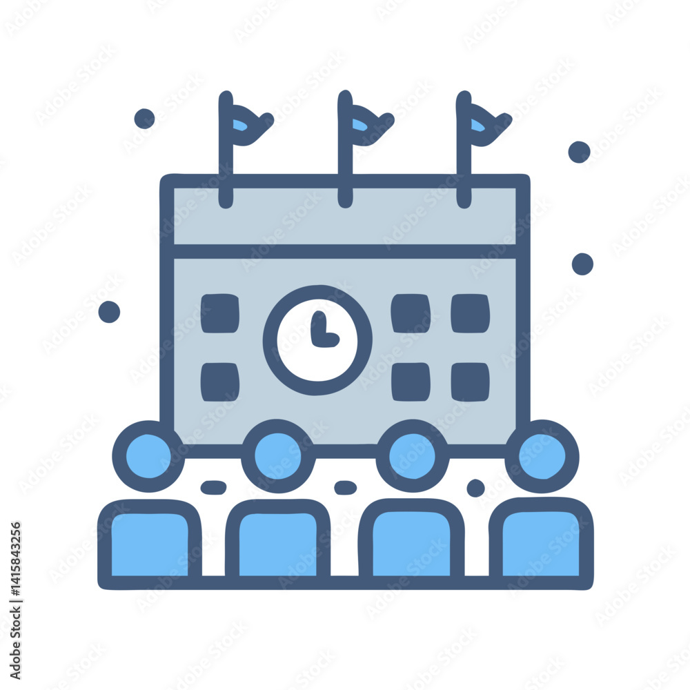 Team Meeting Schedule Calendar Vector Icon Illustration Design Team Meeting Schedule Calendar Vector Icon Illustration Design