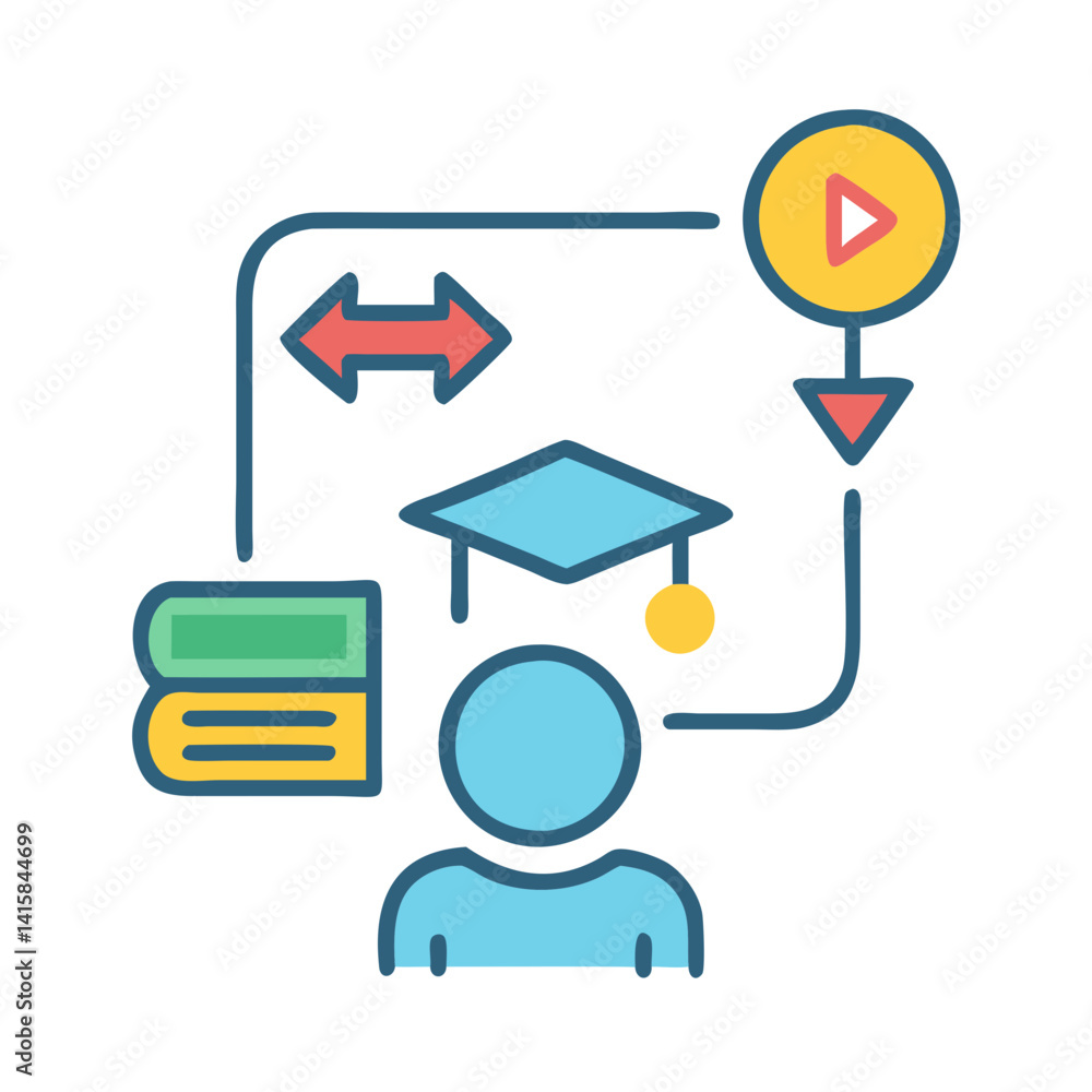 Online Education and Learning Concepts with a Play Button Online Education and Learning Concepts with a Play Button